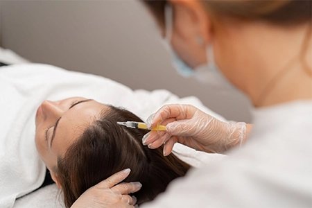 Vitamin D & Biotin Hair Thickness Specialists in Chennai Image showing vitamin D and biotin injections to improve hair thickness and overall strand health